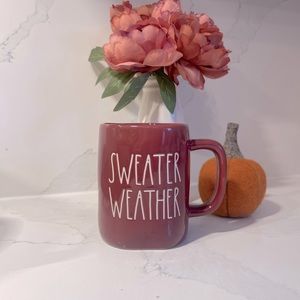 Rae Dunn maroon Sweater Weather mug